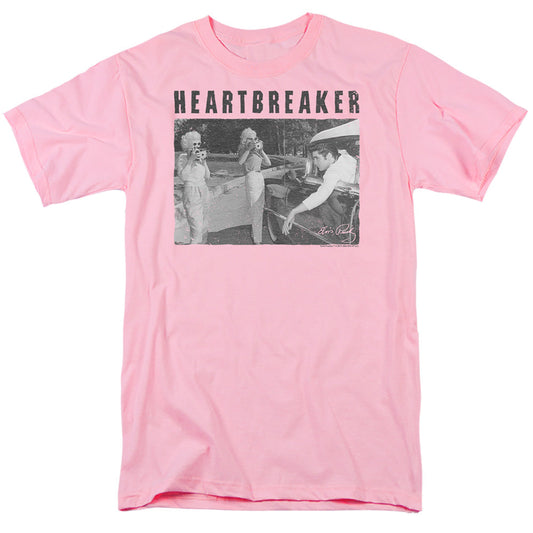 Elvis Presley Heartbreaker Mens T Shirt Pink Officially Licensed