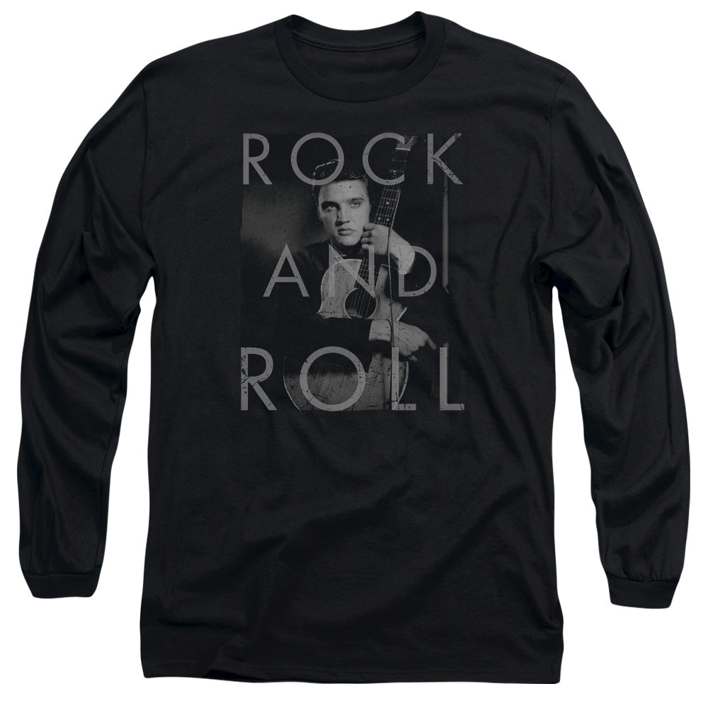 Elvis Presley Rock And Roll Mens Long Sleeve Shirt Black Officially Licensed Officially Licensed