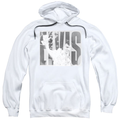 Elvis Presley Aloha Gray Mens Hoodie White Officially Licensed