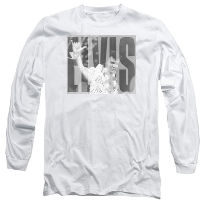Elvis Presley Aloha Gray Mens Long Sleeve Shirt White Officially Licensed Officially Licensed