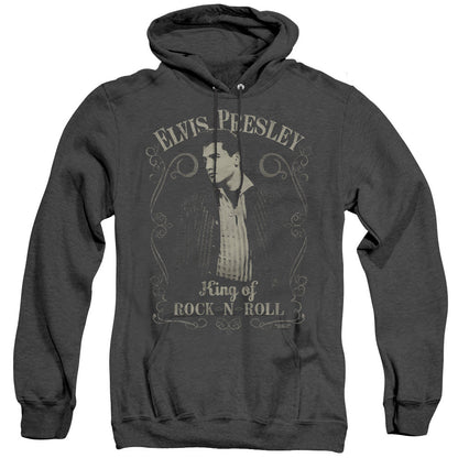 Elvis Presley Rock Legend Mens Heather Hoodie Black Officially Licensed