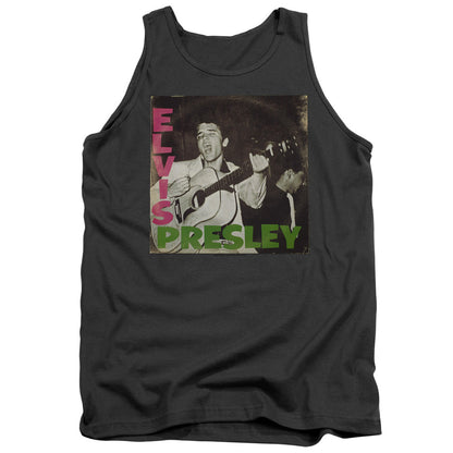 Elvis Presley First Lp Mens Tank Top Shirt Charcoal Officially Licensed