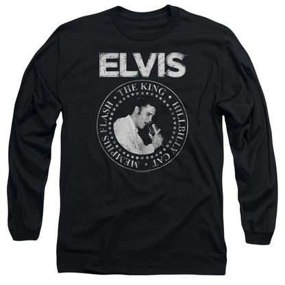 Elvis Presley Rock King Mens Long Sleeve Shirt Black Officially Licensed Officially Licensed