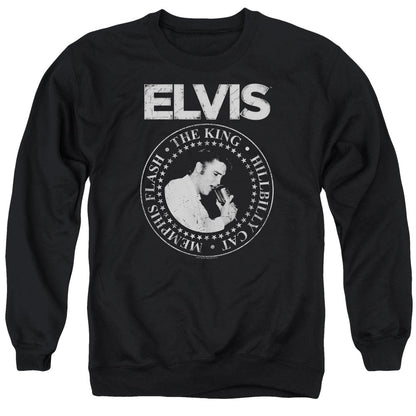 Elvis Presley Rock King Mens Crewneck Sweatshirt Black