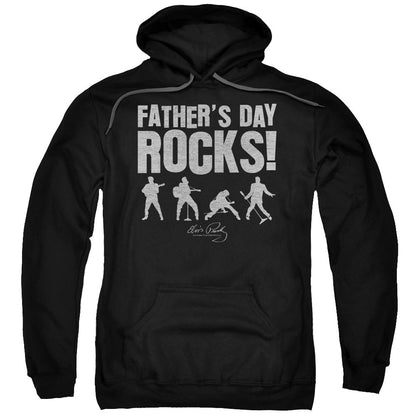 Elvis Presley Fathers Day Rocks Mens Hoodie Black Officially Licensed