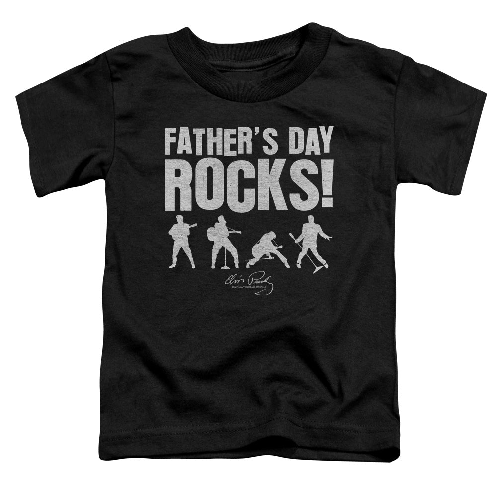 Elvis Presley Fathers Day Rocks Toddler Kids Youth T Shirt Black Officially Licensed