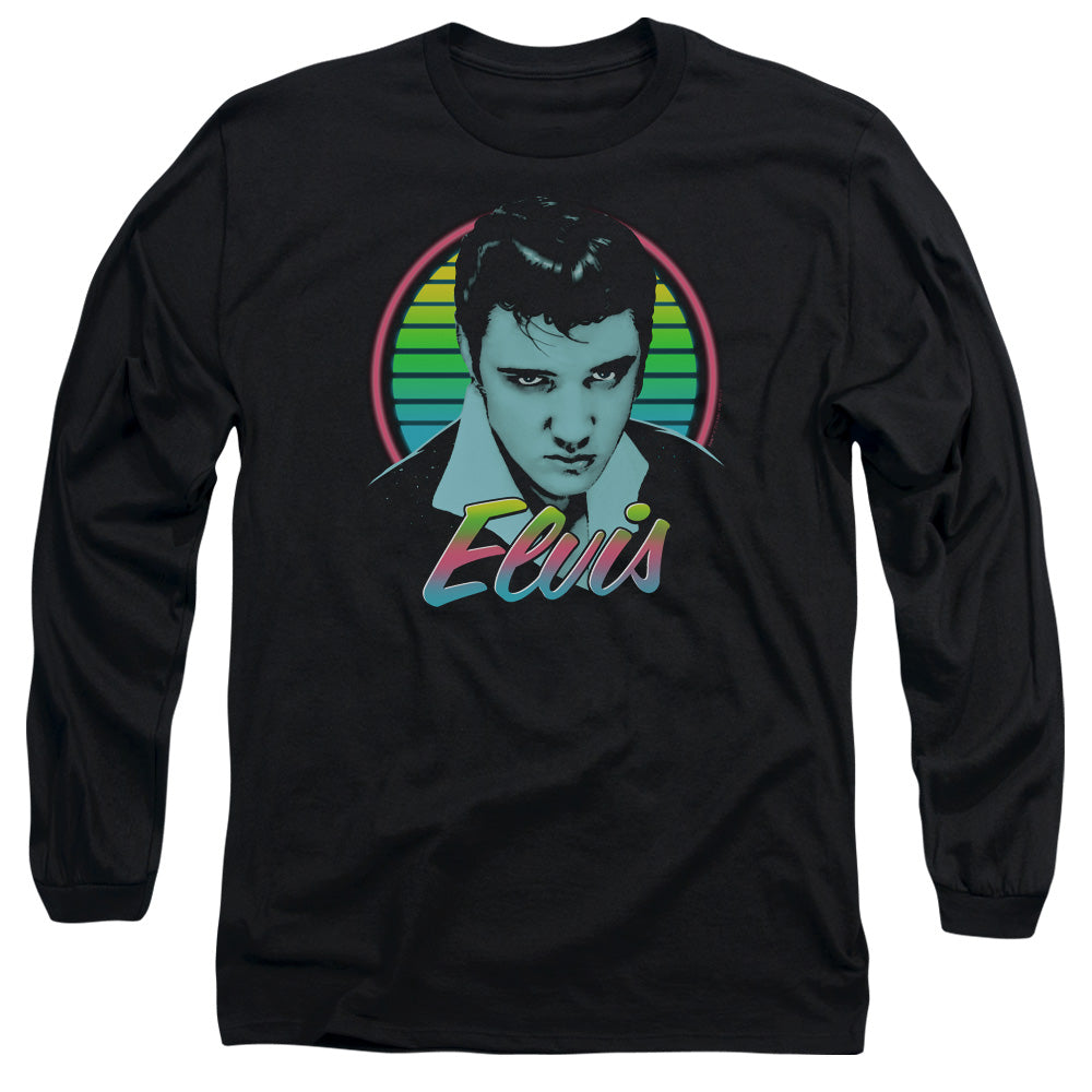 Elvis Presley Neon King Mens Long Sleeve Shirt Black Officially Licensed Officially Licensed