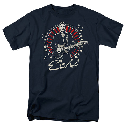 Elvis Presley Stars Mens T Shirt Navy Officially Licensed