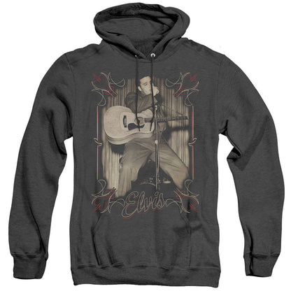 Elvis Presley Elvis Pinstripes Heather Mens Hoodie Black Officially Licensed