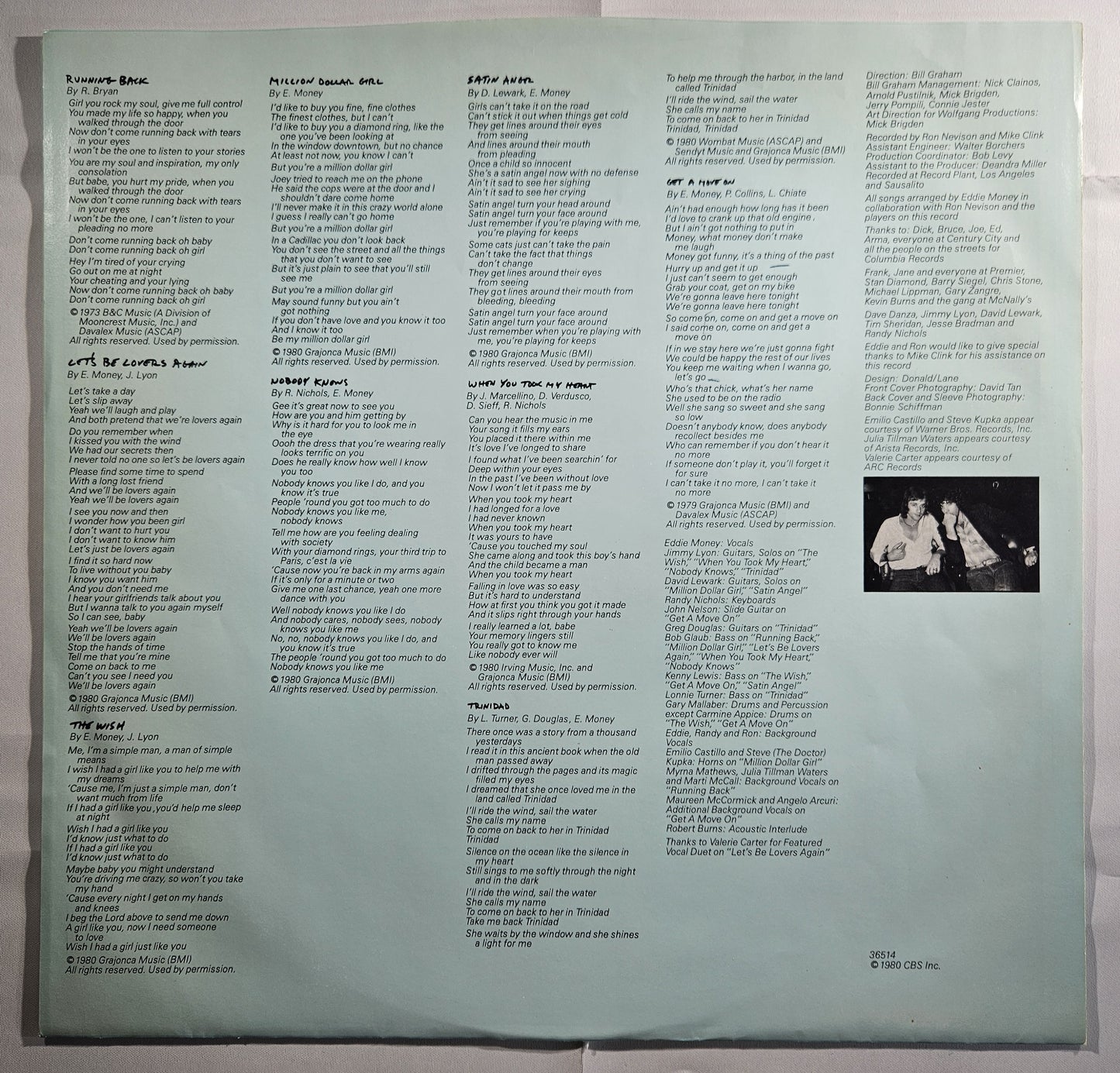 Eddie Money - Playing for Keeps [1980 Santa Maria Press] [Used Vinyl Record] [B]