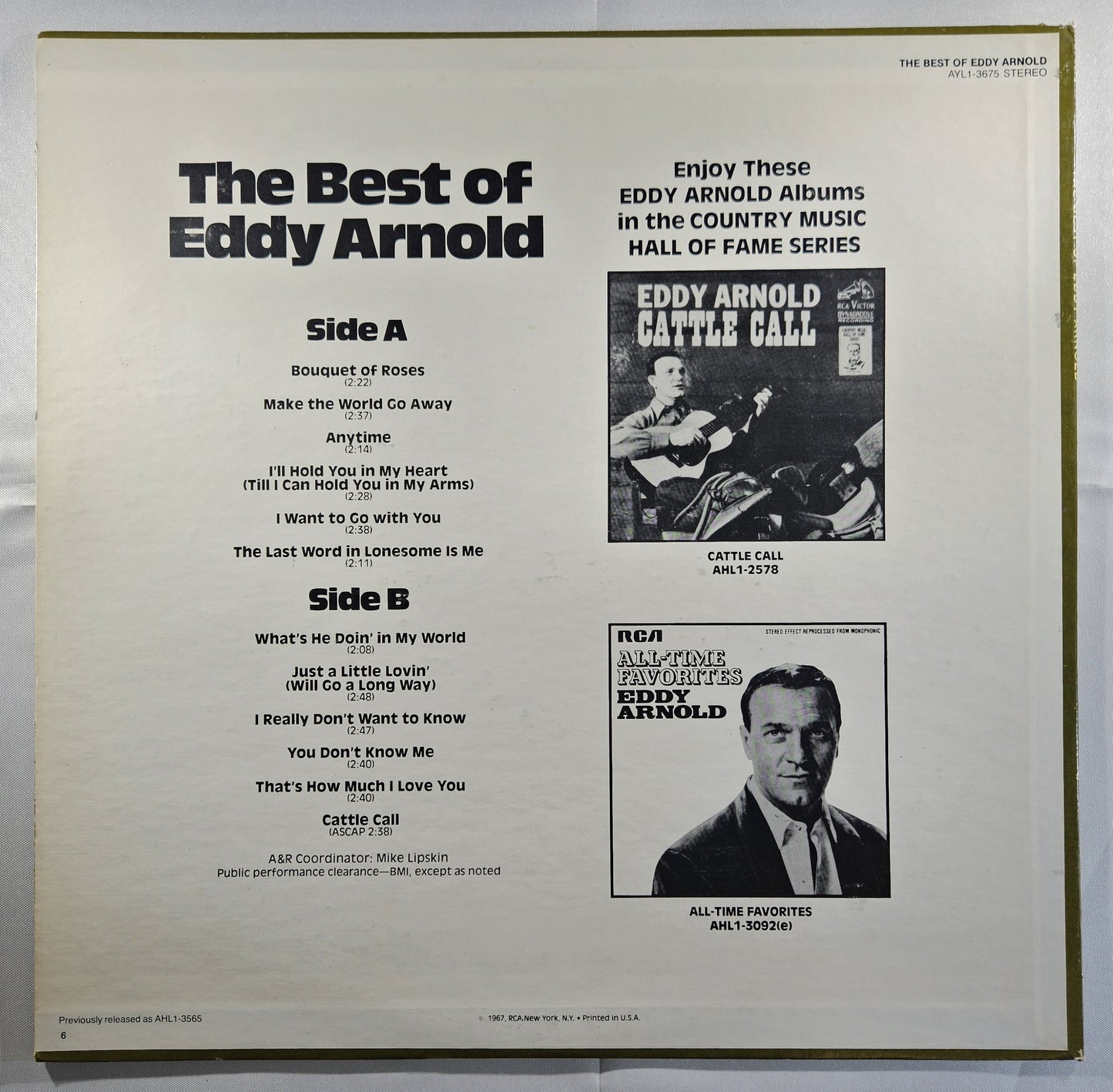 Eddy Arnold - The Best of Eddy Arnold [Reissue] [Used Vinyl Record LP]