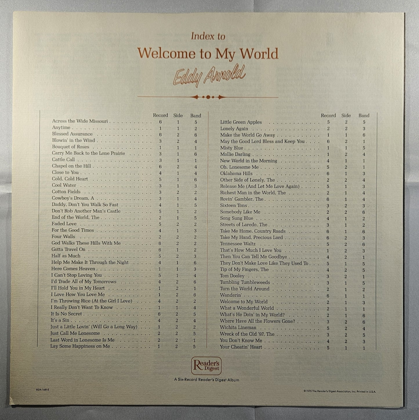 Eddy Arnold - Welcome to My World [1975 Used 6x Vinyl Record LP Box Set]