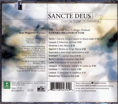 Edward Higginbottom - Sancte Deus: Journey Through the Renaissance [2000 New CD]