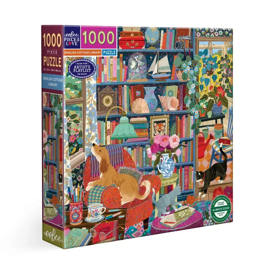 English Cottage Library 1000 Piece Jigsaw Puzzle eeBoo