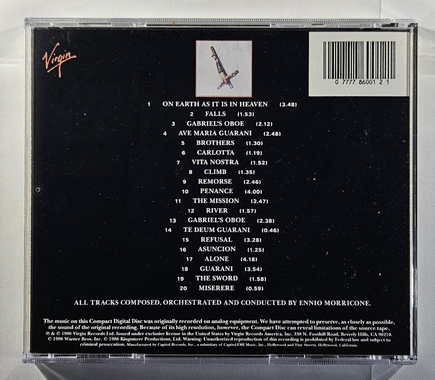 Ennio Morricone - The Mission (Original Soundtrack From the Motion Picture) [1987 Used CD]