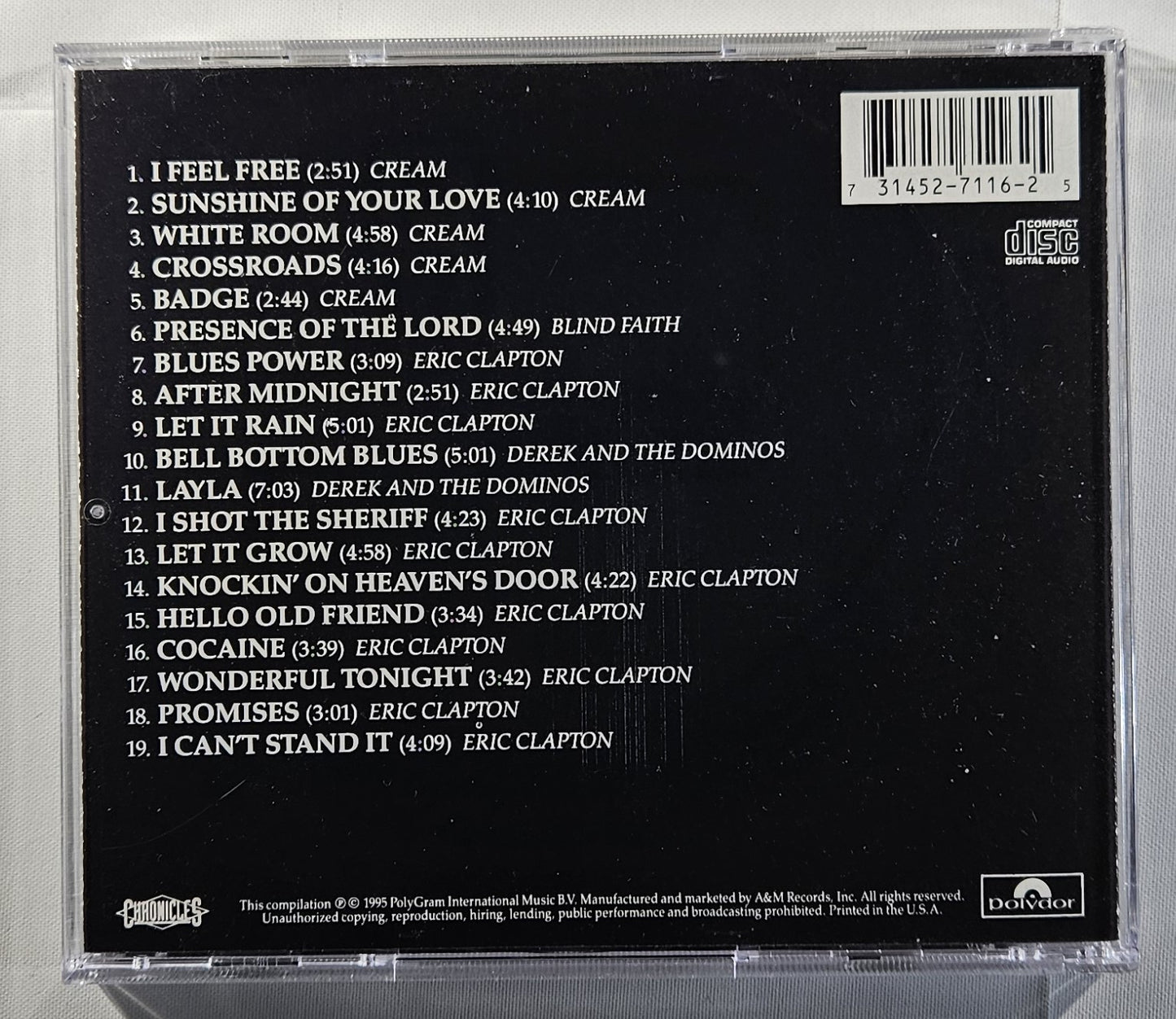Eric Clapton - The Cream of Clapton [1995 Compilation Remastered] [Used CD]