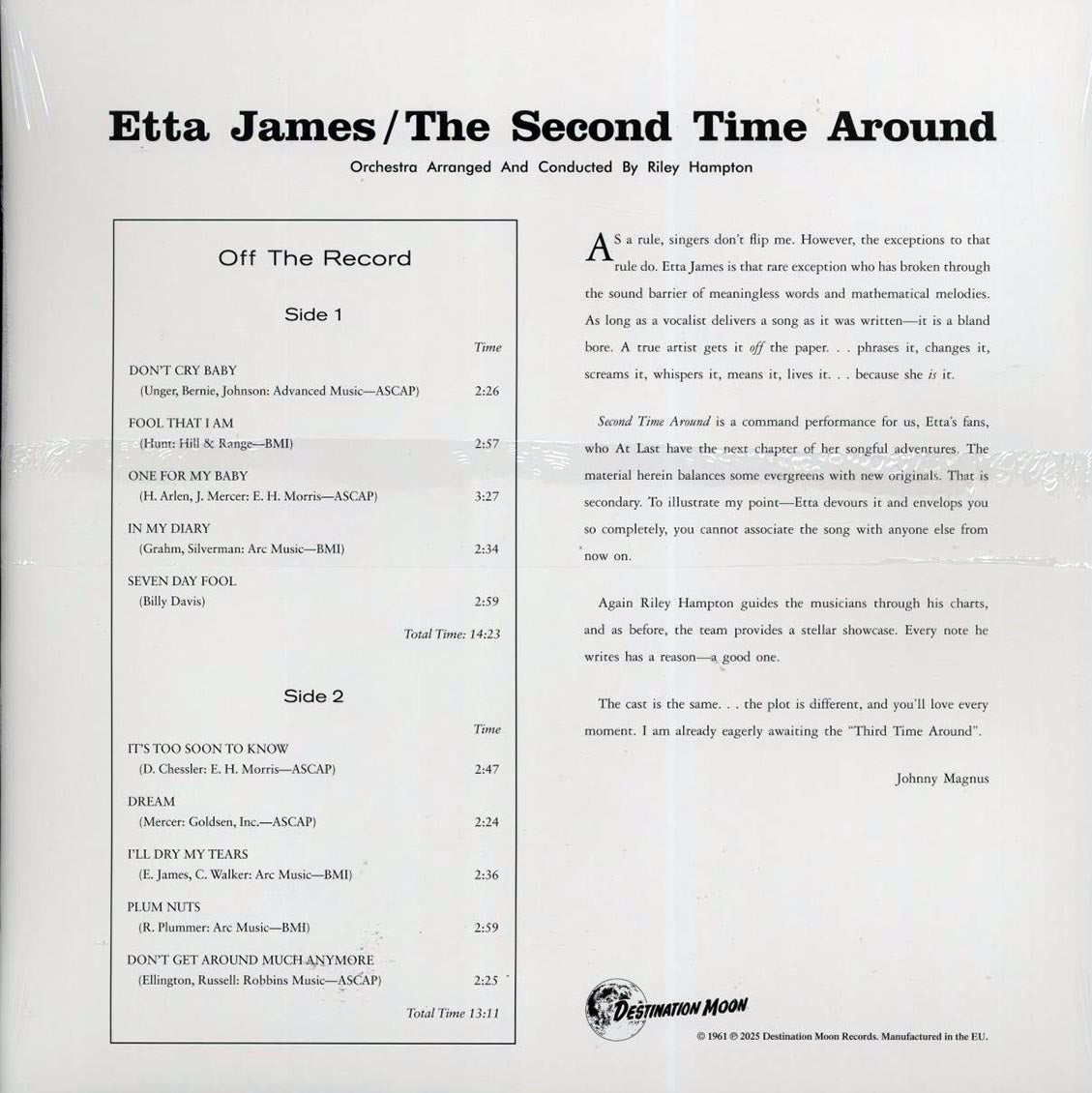 Etta James - The Second Time Around [2025 Reissue Clear] [New Vinyl Record LP]