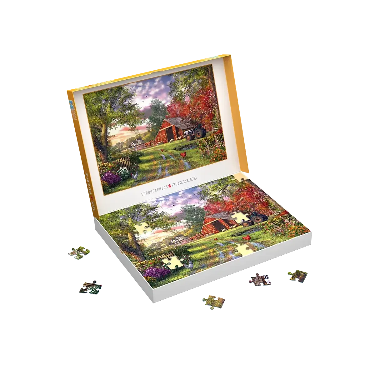 Evening at the Barnyard 104 Connecting Pieces Jigsaw Puzzle Eurographics