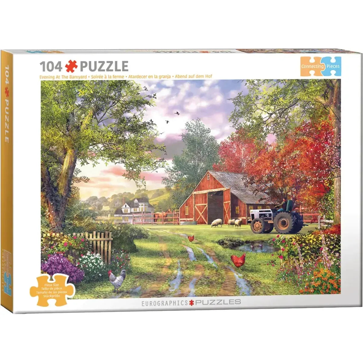 Evening at the Barnyard 104 Connecting Pieces Jigsaw Puzzle Eurographics