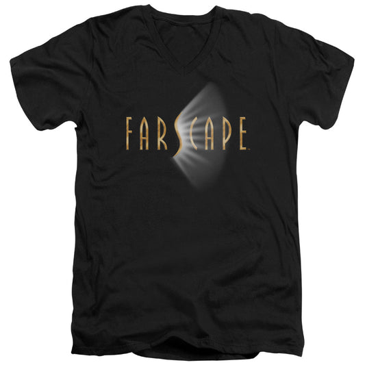 Farscape Logo Mens Slim Fit V-Neck T Shirt Black Officially Licensed