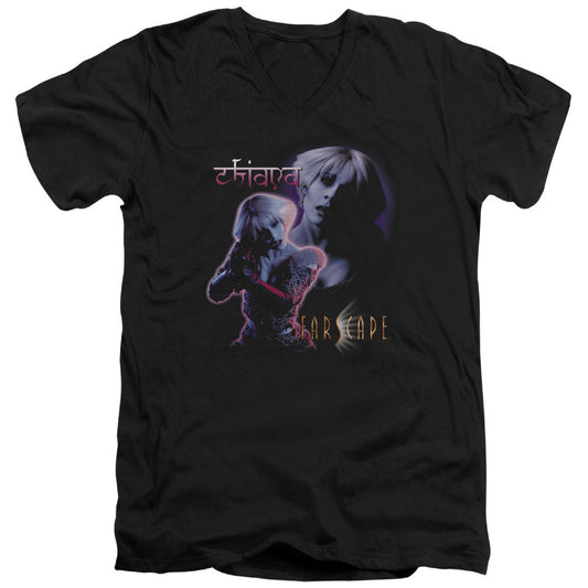Farscape Chiana Mens Slim Fit V-Neck T Shirt Black Officially Licensed