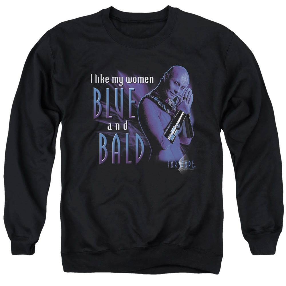 Farscape Blue and Bald Mens Crewneck Sweatshirt Black