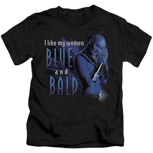 Farscape Blue and Bald Juvenile Kids Youth T Shirt Black