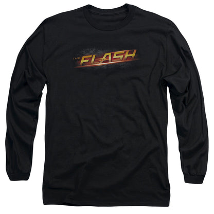 The Flash Logo Mens Long Sleeve Shirt Black Officially Licensed