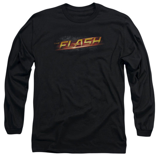 The Flash Logo Mens Long Sleeve Shirt Black Officially Licensed