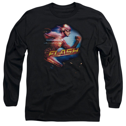 The Flash Fastest Man Mens Long Sleeve Shirt Black Officially Licensed