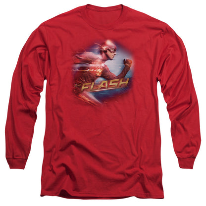 The Flash Fastest Man Mens Long Sleeve Shirt Red Officially Licensed