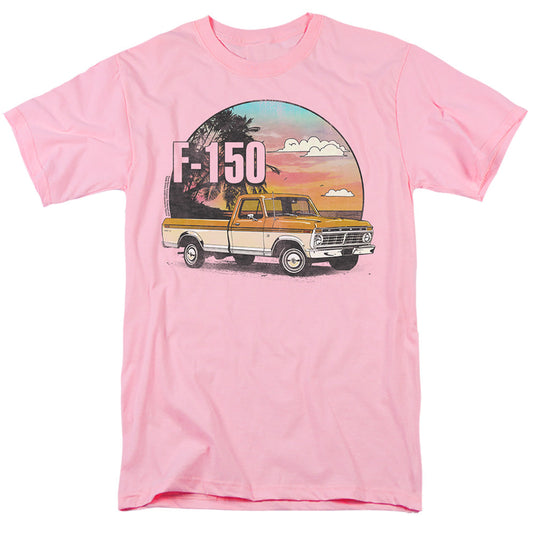 Ford Bronco F150 At The Beach Mens T Shirt Pink Officially Licensed