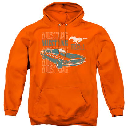 Ford Mustang Mach 1 Repeat Mens Hoodie Orange