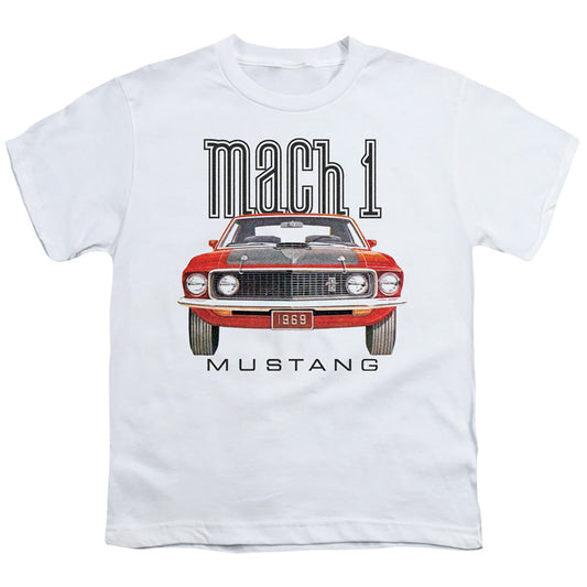 Ford Mustang 69 Mach 1 Kids Youth T Shirt White