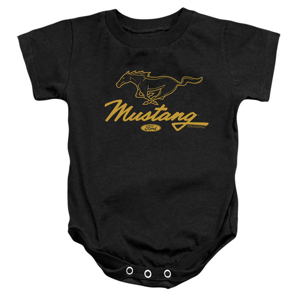 Ford Mustang Pony Script Infant Baby Snapsuit Black (12 Mo)