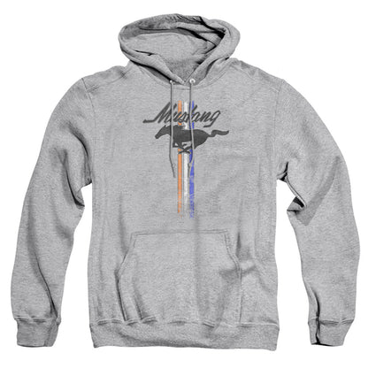 Ford Mustang Mustang Stripes Mens Hoodie Athletic Heather
