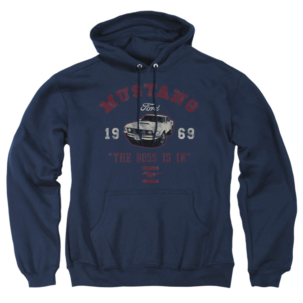 Ford Mustang Mustang The Boss Is In Mens Hoodie Navy Officially Licensed