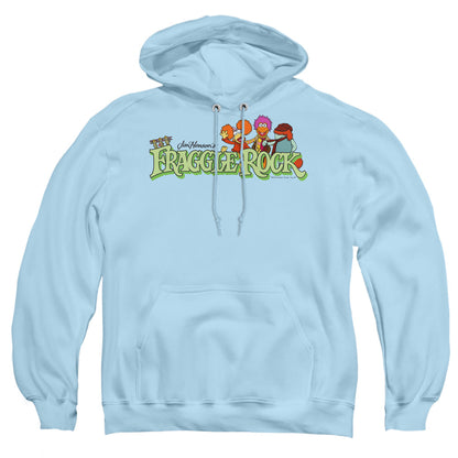 Fraggle Rock Leaf Logo Mens Hoodie Light Blue
