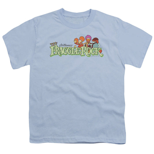 Fraggle Rock Leaf Logo Kids Youth T Shirt Light Blue
