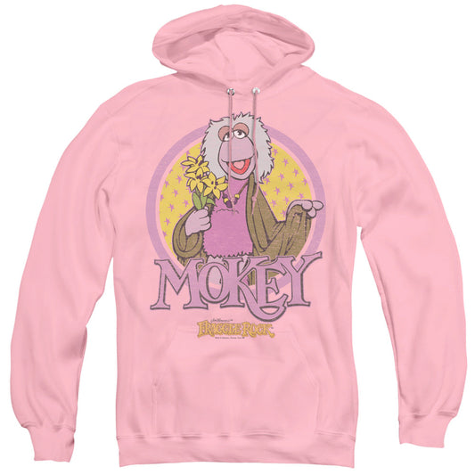 Fraggle Rock Mokey Circle Mens Hoodie Pink