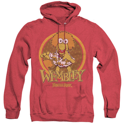 Fraggle Rock Wembley Circle Mens Heather Hoodie Red Officially Licensed