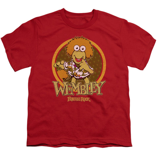 Fraggle Rock Wembley Circle Kids Youth T Shirt Red
