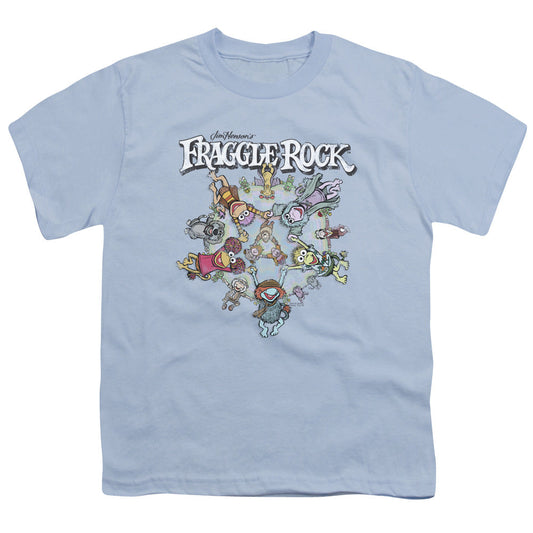 Fraggle Rock Spinning Gang Kids Youth T Shirt Light Blue