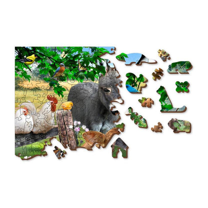 Farm Kindergarten 300 Piece Wood Jigsaw Puzzle Wooden City