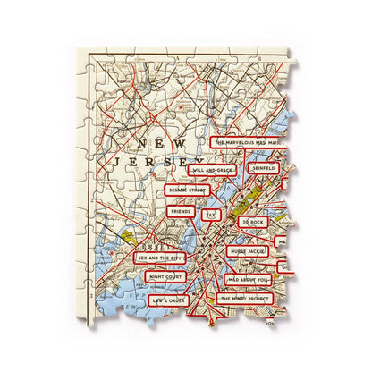 Fictional Map of New York City 1000 Piece Panoramic Jigsaw Puzzle Brass Monkey