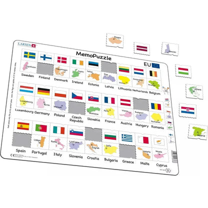 Flags & Capitals of the European Union 54 Piece Tray Jigsaw Puzzle Larsen