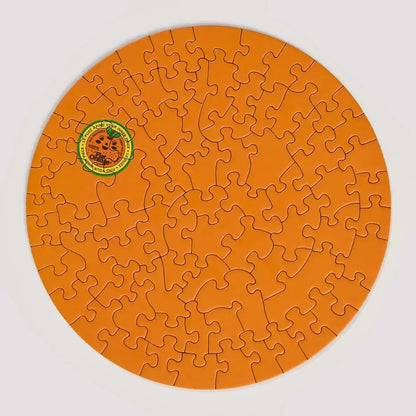 Flat Orange 81 Piece Round Jigsaw Puzzle Le Puzz