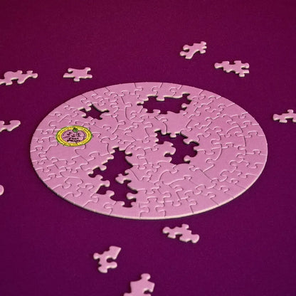 Flat Plum 81 Piece Round Jigsaw Puzzle Le Puzz