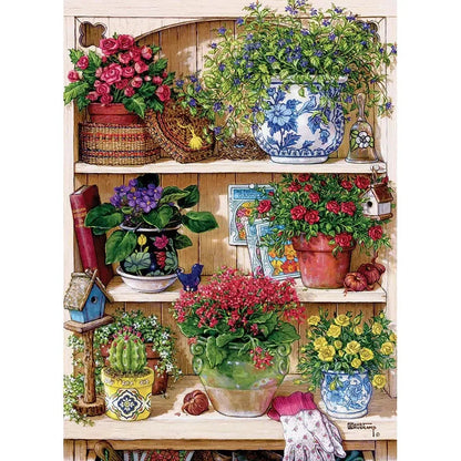 Flower Cupboard 500 Piece Jigsaw Puzzle Cobble Hill