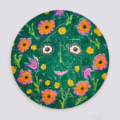 Flower Friend 81 Piece Round Jigsaw Puzzle Le Puzz
